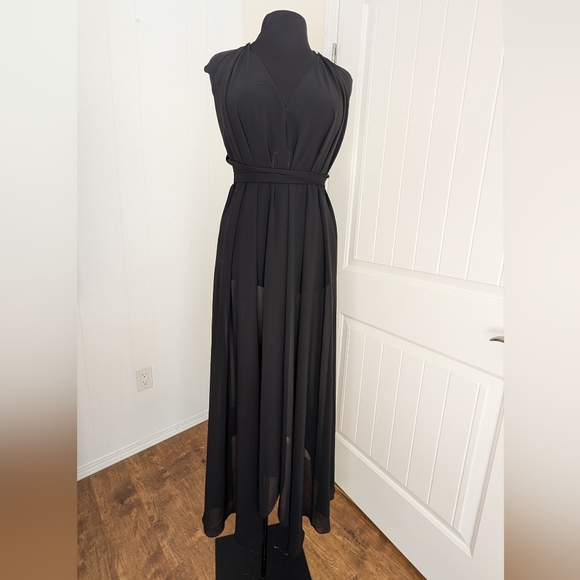 Versatile Multi-Way Black Maxi Dress | Convertible Infinity Dress / Coverup - Picture 3 of 10